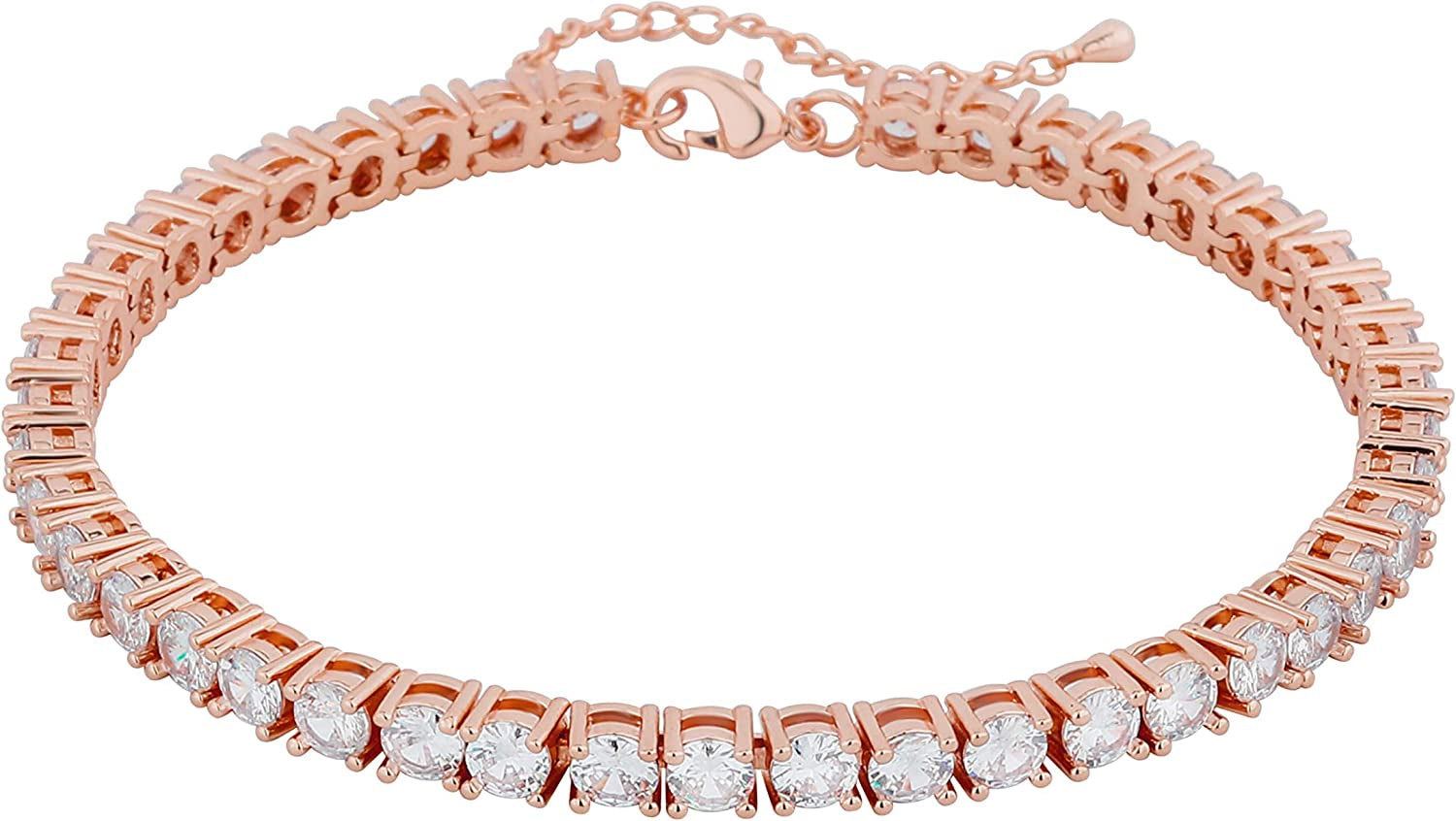TOPGRILLZ 3-6Mm Tennis Chain Anklet with Extension Bracelet for Women, 14K Gold Plated CZ Diamond Fashion Foot Jewelry Gifts Apparel & Accessories > Jewelry > Anklets Yiwu Xinlu Fashion Jewelry Factory 4mm Rose Gold 9.0 Inches 