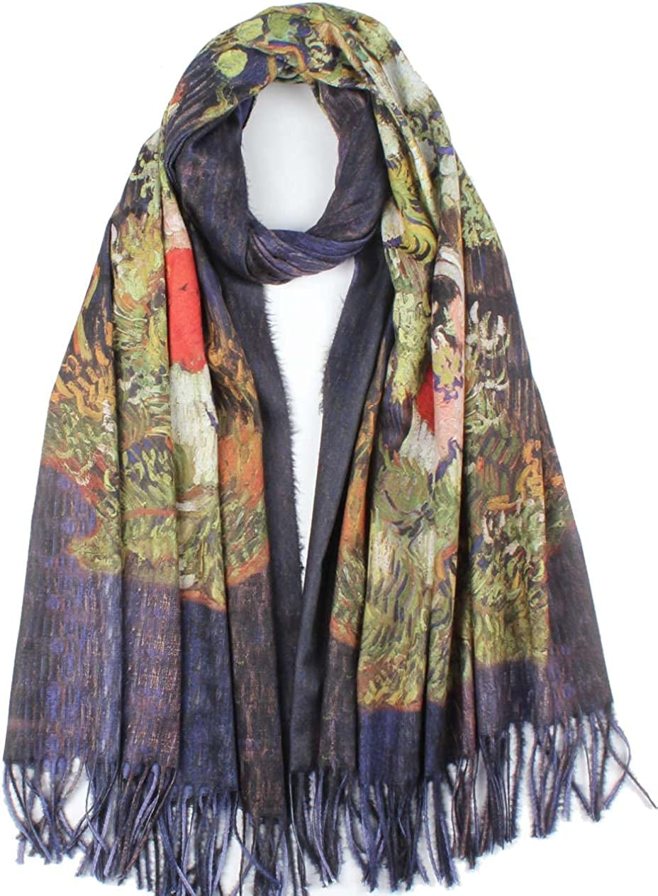 Soft Cashmere Feel Scarf for Women Elegant Art Print Winter Warm Scarves Large Shawl Wrap Monet Klimt Van Gogh Gifts Apparel & Accessories > Clothing Accessories > Scarves & Shawls Umjetnost C41  
