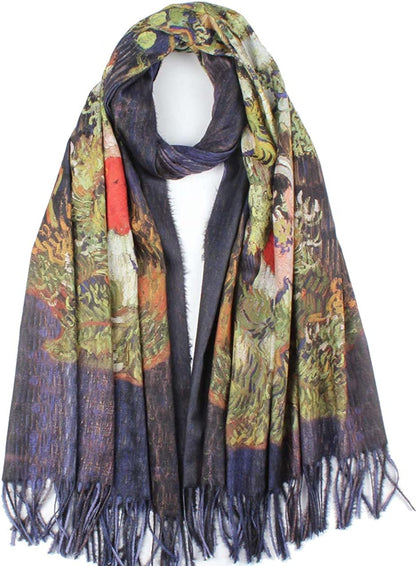 Soft Cashmere Feel Scarf for Women Elegant Art Print Winter Warm Scarves Large Shawl Wrap Monet Klimt Van Gogh Gifts Apparel & Accessories > Clothing Accessories > Scarves & Shawls Umjetnost C41  
