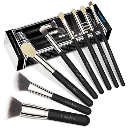 Emaxdesign 8 Pieces Makeup Brush Set Face Eye Shadow Eyeliner Foundation Blush Lip Makeup Brushes Powder Liquid Cream Cosmetics Blending Brush Tools (Silver Black) Health & Beauty > Personal Care > Cosmetics > Cosmetic Tools > Makeup Tools EmaxDesign   