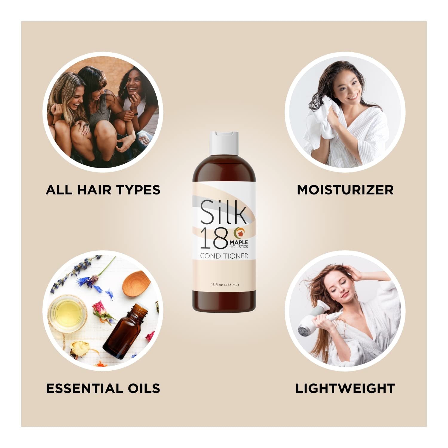 Moisturizing Conditioner for Damaged Dry Hair - Deep Conditioner for Dry Damaged Hair Treatment and Frizz Control with Hair Moisturizer Amino Acids - Sulfate Free Conditioner for Colored Hair Care Health & Beauty > Personal Care > Hair Care Maple Holistics   