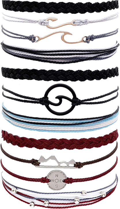 HUASAI Vsco String Bracelets for Teen Girls Women Waterproof Boho Rope Bracelets Wave Surfer Bracelets Summer Beach Anklets Apparel & Accessories > Jewelry > Anklets HUASAI Bracelets for Teen Girls  