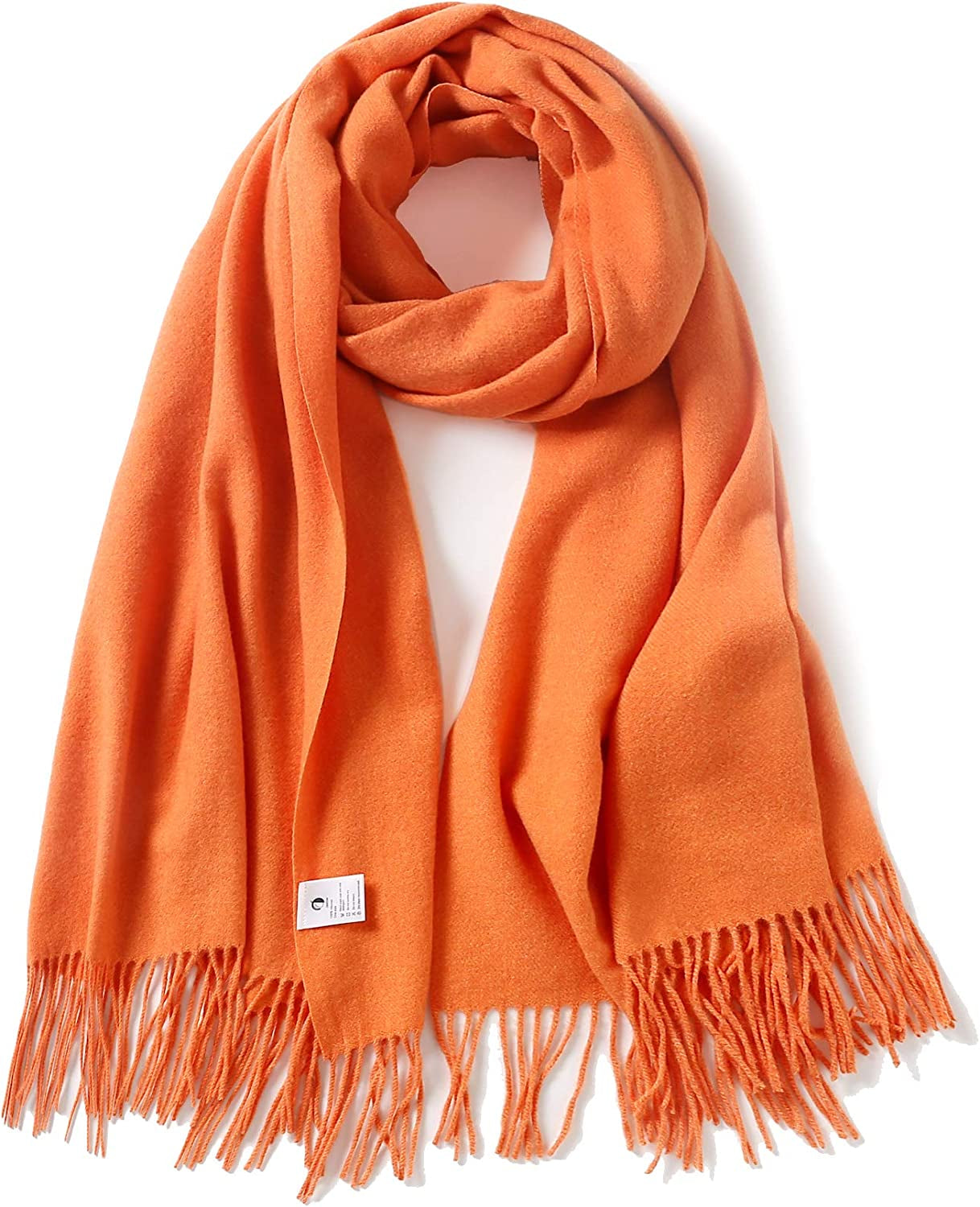 Jeelow Winter Pashmina Blanket Scarfs Shawls Wraps Open Front Poncho Cape for Women Wedding Evening Dresses Apparel & Accessories > Clothing Accessories > Scarves & Shawls Jeelow Just Orange  