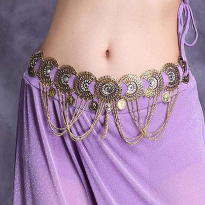 Idealway Vintage Waist Chain Hollow Carving Rhinestone Crystal Body Chain Summer Beach Body Waist Chain Jewelry Apparel & Accessories > Jewelry > Body Jewelry idealway   