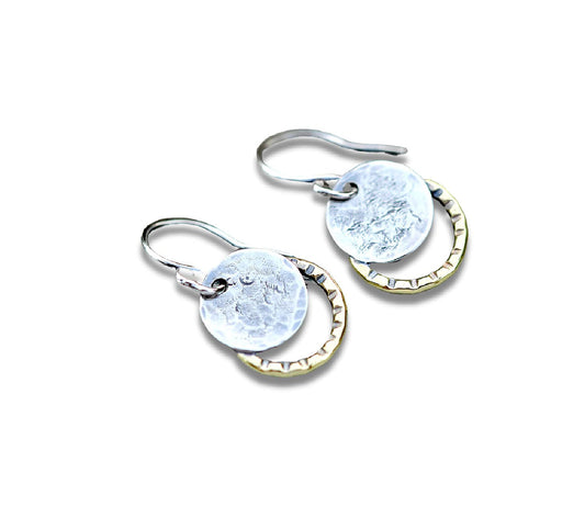 Sterling Silver Moon Earrings Dangle Earrings Gift for Her Apparel & Accessories > Jewelry > Earrings Blueskyblackbird   