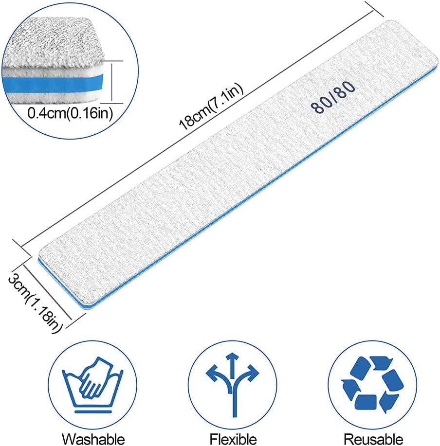 Nail Files-Nail File for Acrylic Nails 12Pcs, 80/80 Grit Nail Files Emery Boards for Acrylic Nails, Jumbo File Washable Thick Professional Square Nail File Manicure Tools for Nail Tech Health & Beauty > Personal Care > Cosmetics > Cosmetic Tools > Nail Tools BLESWIN   