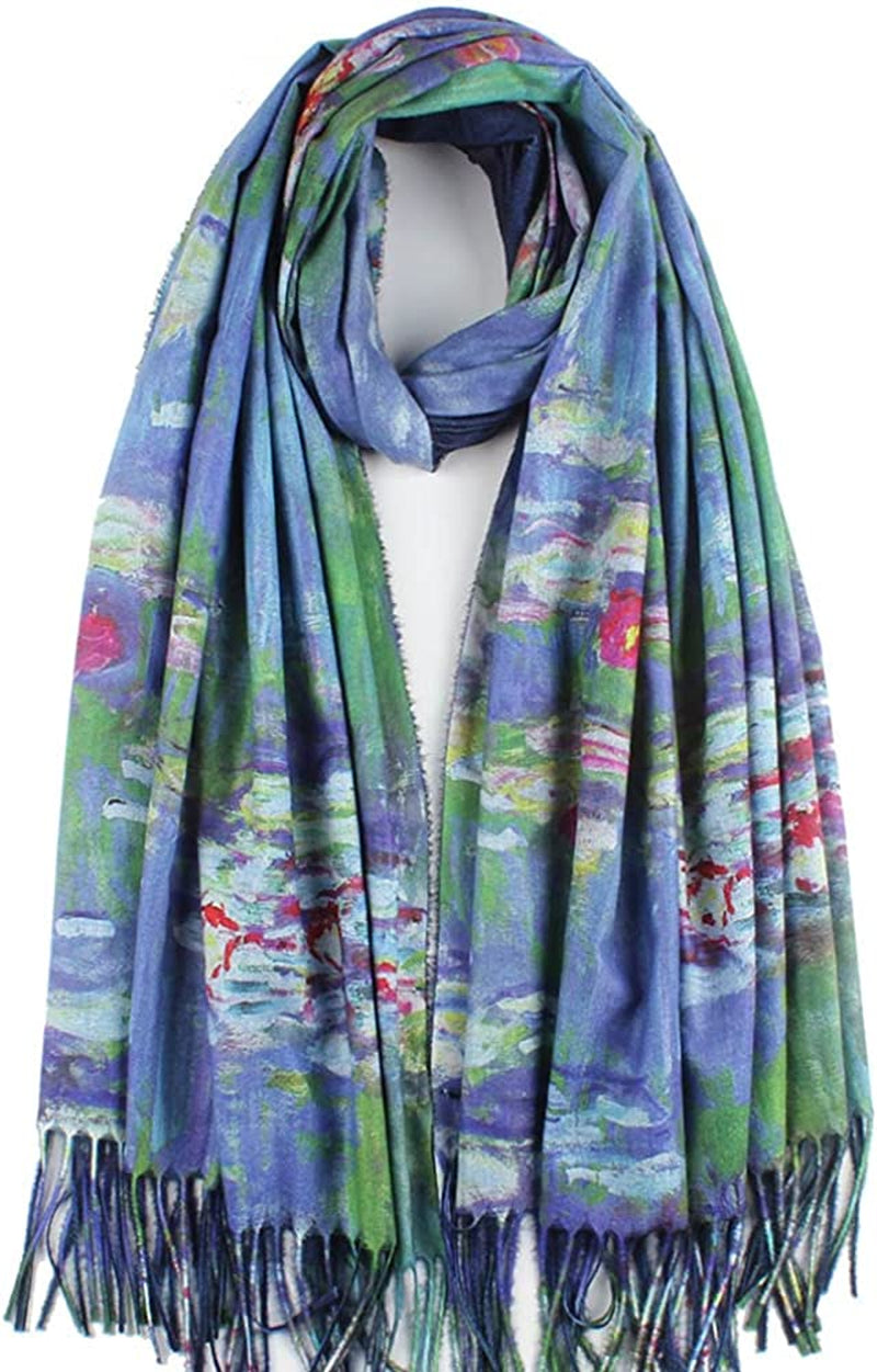 Soft Cashmere Feel Scarf for Women Elegant Art Print Winter Warm Scarves Large Shawl Wrap Monet Klimt Van Gogh Gifts Apparel & Accessories > Clothing Accessories > Scarves & Shawls Umjetnost C16  