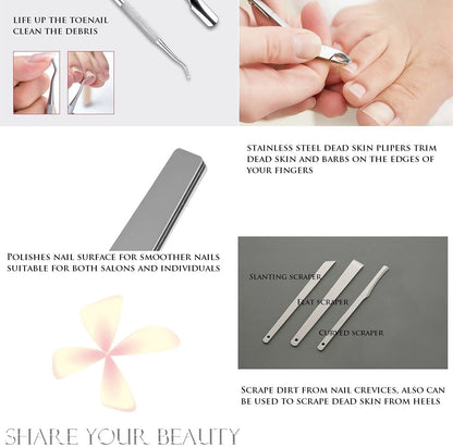 Professional Pedicure Tools Set, 26 in 1 Stainless Steel Foot Care Kit Foot Rasp Dead Skin Remover Pedicure Kit,Foot File Kit Foot Callus Remover, for Men Women Travel Health & Beauty > Personal Care > Foot Care ORBET   