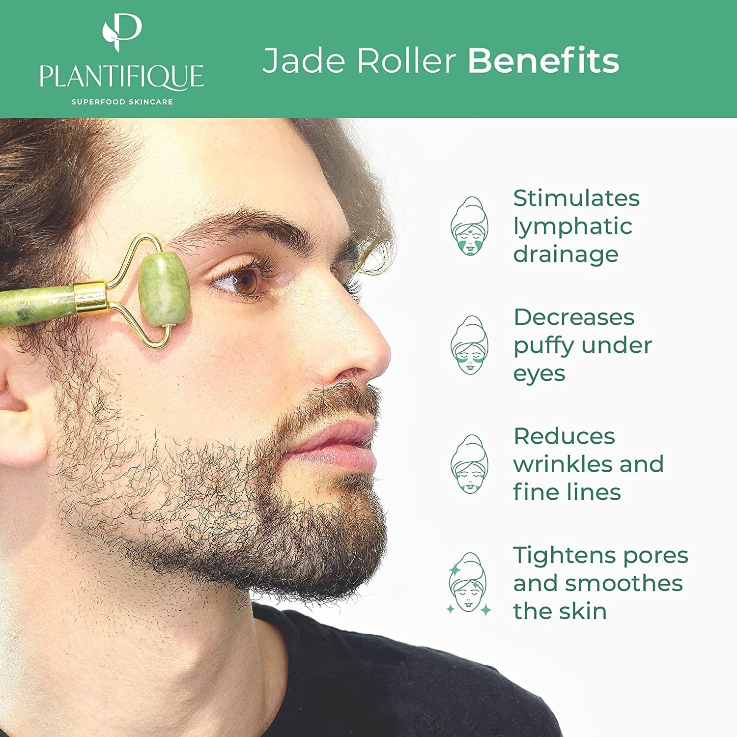 Premium Certified Jade Roller Gift and Gua Sha Set - Includes anti Aging Face Roller and Gua Sha Facial Tool - Face Massager for Your Skincare Routine by Plantifique Health & Beauty > Personal Care > Cosmetics > Cosmetic Tools > Skin Care Tools PLANTIFIQUE   