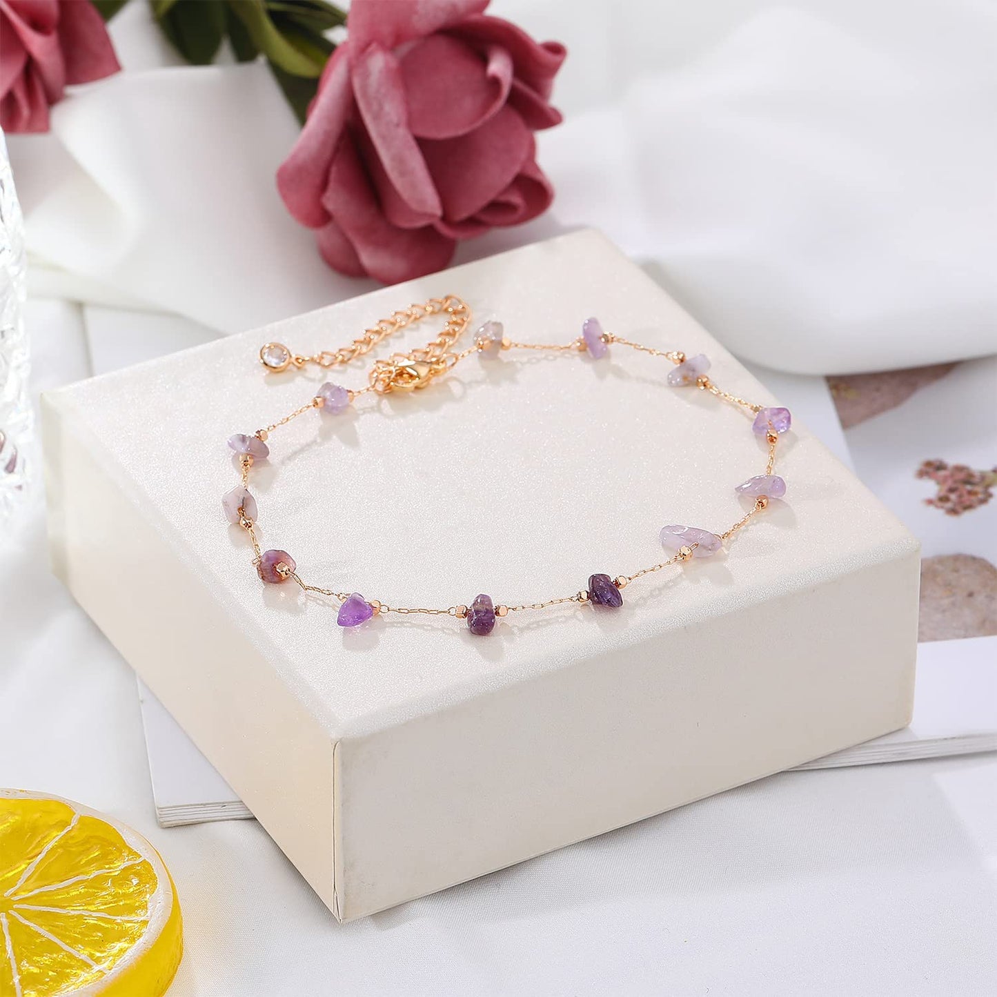 FUNEIA Gold Ankle Bracelets for Women 14K Gold Plated Anklet for Women Daisy Moon Star Evil Eye Anklet Boho Beach Foot Chain Adjustable Dainty Foot Jewelry Apparel & Accessories > Jewelry > Anklets FUNEIA   