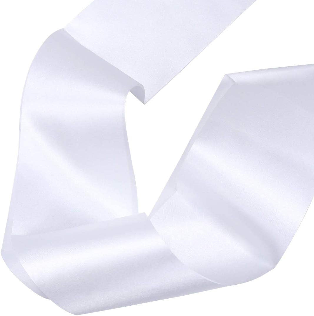 DJDZ 4 Pack White Blank (Plain) Satin Sash Party Accessory for Party,Wedding Decorations and DIY - Design Your Own Sash (White) Apparel & Accessories > Clothing Accessories > Sashes DJDZ   