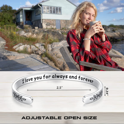 Aryahozel Motivational Cuff Bracelet for Women Girls, Personalized Jewelry Gifts for Her Daughter Mom Sister Niece Best Friends, Engraved Different Sayings Apparel & Accessories > Jewelry > Bracelets AryaHozel   