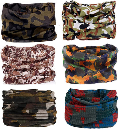 Kingree 6PCS Outdoor Magic Scarf, Elastic Headbands, Headscarves, Headwear, Mask Apparel & Accessories > Clothing Accessories > Bandanas & Headties KINGREE Camo&army 1  