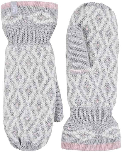 Heat Holders - Womens Warm Fleece Lined Thermal Cold Weather Knit Winter Mittens Apparel & Accessories > Clothing Accessories > Gloves & Mittens HEAT HOLDERS Light Grey One Size 