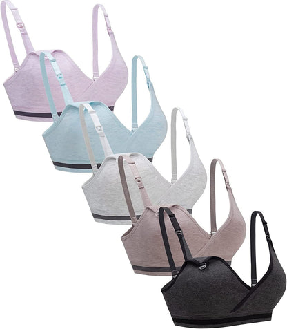 5Pack Nursing Bra Deep V Neck for Breastfeeding,Maternity Sleeping Wirefree Push up Nursing Bra Sort Cc-a / Large