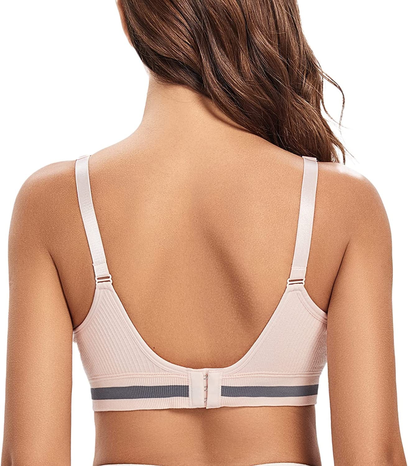 5Pack Nursing Bra Deep V Neck for Breastfeeding,Maternity Sleeping Wirefree Push up Nursing Bra