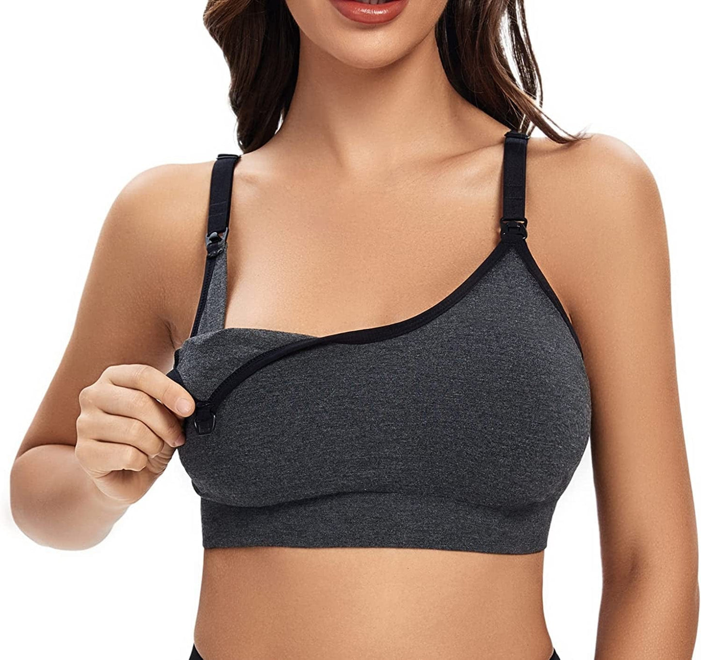 5Pack Nursing Bra Full Coverage for Breastfeeding,Maternity Sleeping Wirefree Push up Nursing Bra