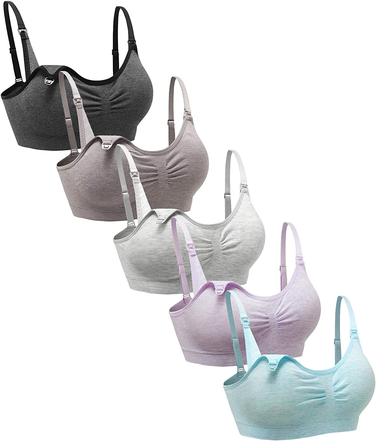 5PACK Nursing Bra Wireless Bra Women'S Sleeping Maternity Bra Breastfeeding Bra Sort Cc-a / Medium
