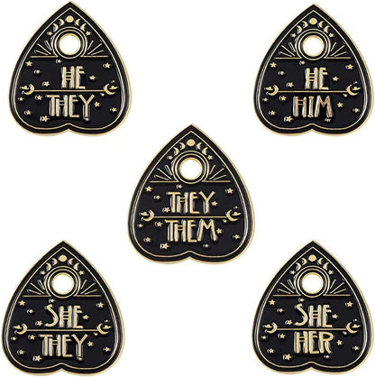 5Pcs Enamel Pins for Backpacks Cute Lapel Pins Set Cool Hat Pins Funny Brooch Women Gift Black Peach Heart