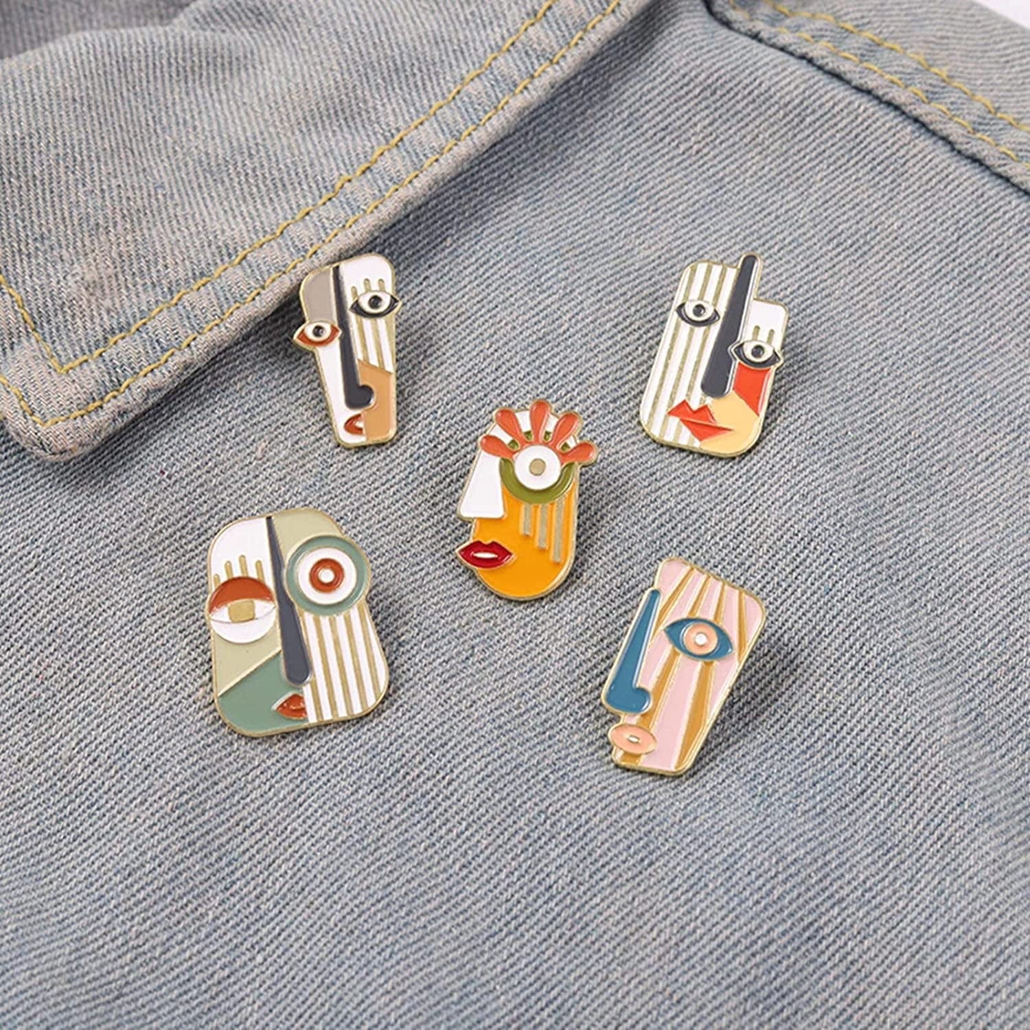 5Pcs Enamel Pins for Backpacks Cute Lapel Pins Set Cool Hat Pins Funny Brooch Women Gift