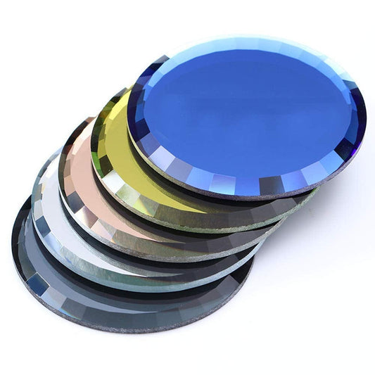 5Pcs Mirror Empty Nail Art Palettes Plate round Glass Manicure Palette Nail Art Display Tray Board Holder Gel Polish Drawing Color Mixing Palette for Women Beauty Tool, Assorted Color Health & Beauty > Personal Care > Cosmetics > Cosmetic Tools > Nail Tools luzen   
