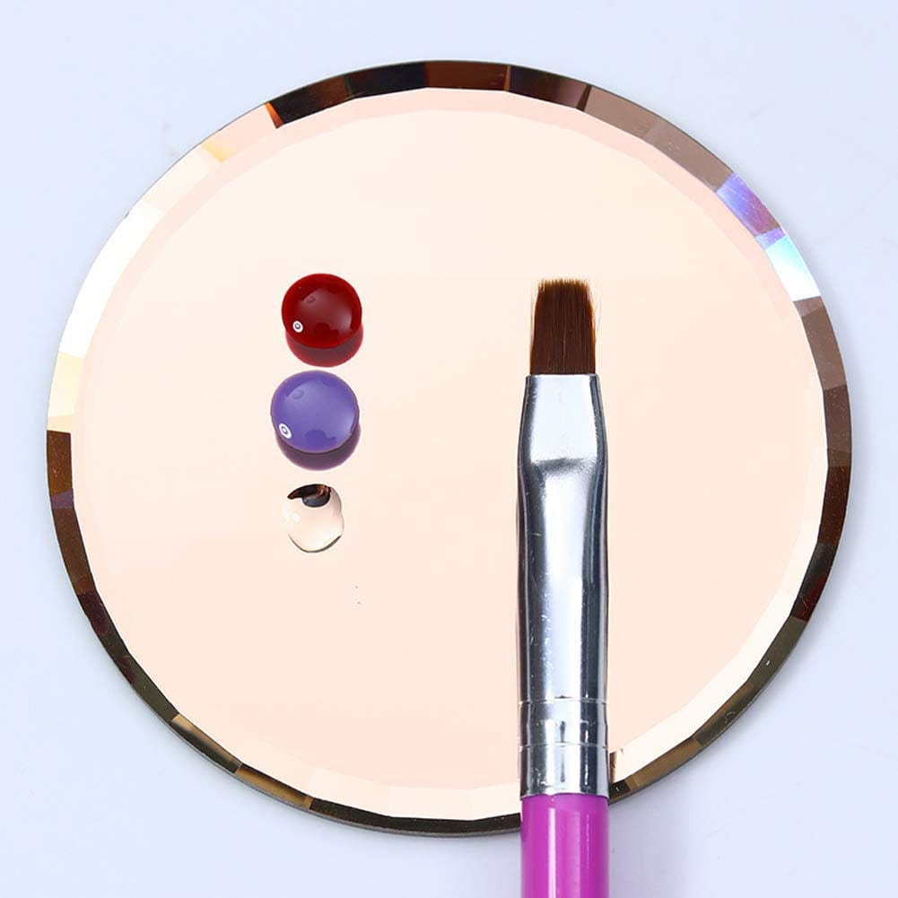 5Pcs Mirror Empty Nail Art Palettes Plate round Glass Manicure Palette Nail Art Display Tray Board Holder Gel Polish Drawing Color Mixing Palette for Women Beauty Tool, Assorted Color Health & Beauty > Personal Care > Cosmetics > Cosmetic Tools > Nail Tools luzen   
