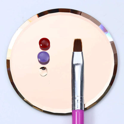 5Pcs Mirror Empty Nail Art Palettes Plate round Glass Manicure Palette Nail Art Display Tray Board Holder Gel Polish Drawing Color Mixing Palette for Women Beauty Tool, Assorted Color Health & Beauty > Personal Care > Cosmetics > Cosmetic Tools > Nail Tools luzen   