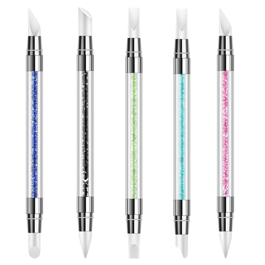 5Pcs Nail Art Sculpture Pen Dual Tipped Silicone Nail Tool Rhinestone Nail Polish Carving Pen Rubber Tip Nail Brushes Health & Beauty > Personal Care > Cosmetics > Cosmetic Tools > Nail Tools BTYMS   