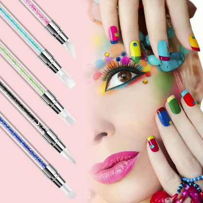 5Pcs Nail Art Sculpture Pen Dual Tipped Silicone Nail Tool Rhinestone Nail Polish Carving Pen Rubber Tip Nail Brushes Health & Beauty > Personal Care > Cosmetics > Cosmetic Tools > Nail Tools BTYMS   