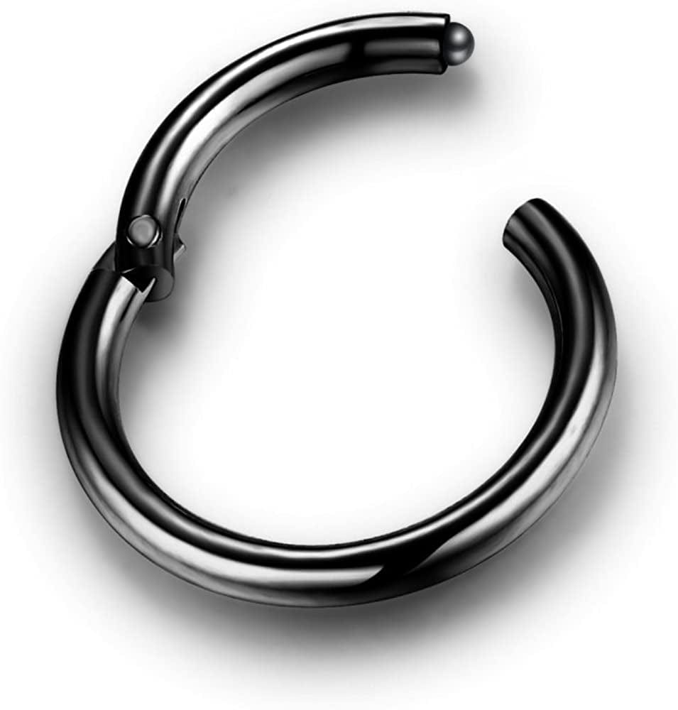 5Pcs Stainless Steel 16G Sleeper Hoop Earrings for Women Men Boys Girls Septum Hinged Clicker Nose Lip Ring Helix Daith Cartilage Tragus Piercings Tiny Small Huggie Hoops Hypoallergenic Sensitive Ears Jewelry Apparel & Accessories > Jewelry > Rings NewZenro   
