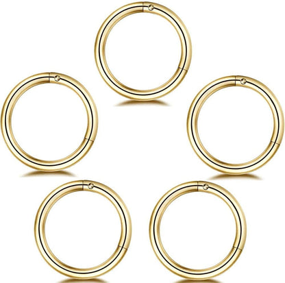 5Pcs Stainless Steel 16G Sleeper Hoop Earrings for Women Men Boys Girls Septum Hinged Clicker Nose Lip Ring Helix Daith Cartilage Tragus Piercings Tiny Small Huggie Hoops Hypoallergenic Sensitive Ears Jewelry Apparel & Accessories > Jewelry > Rings NewZenro 10mm in gold  