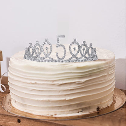 5Th Birthday Sash and Tiara for Girls - Fabulous Glitter Sash + Loops Rhinestone Silver Premium Metal Tiara for Girls, 5Th Birthday Gifts for Princess Party Apparel & Accessories > Clothing Accessories > Sashes EBE EmmasbyEmma   