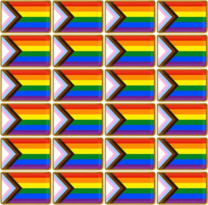 6/12/24/48Pcs Inclusive Progress Pride Pin Rainbow Gay Flag LGBT Enamel Progressive Lapel Pins Bulk Decoration for Clothes and Bags Gifts 24