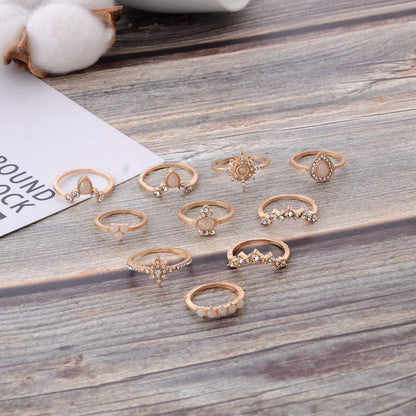 6-16 PCS Knuckle Stacking Rings for Women Teen Girls,Boho Vintage Finger Rings Stackable Gold Silver Midi Rings Set Multiple Rings Pack Size 5-10