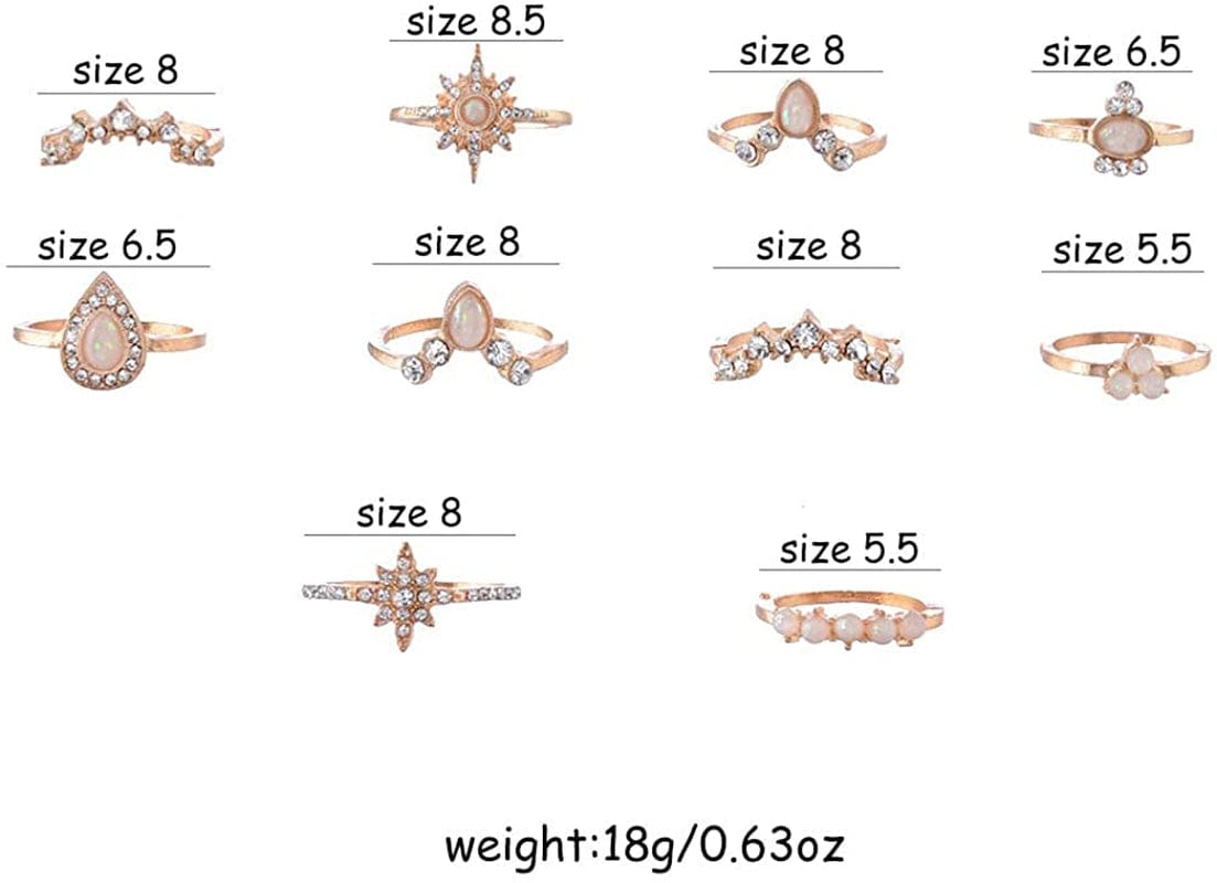 6-16 PCS Knuckle Stacking Rings for Women Teen Girls,Boho Vintage Finger Rings Stackable Gold Silver Midi Rings Set Multiple Rings Pack Size 5-10