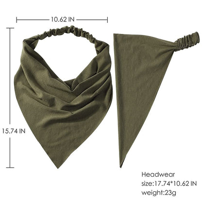 6 Pack Hair Scarf Headband for Women - Elastic Hair Kerchief Large Boho Triangle Bandana Head Scarf with Clips Non Slip Solid Color Headbands Hair Scarves for Teen Girls Apparel & Accessories > Clothing Accessories > Bandanas & Headties Vercret   