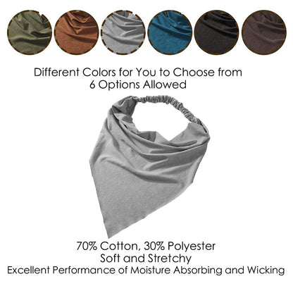 6 Pack Hair Scarf Headband for Women - Elastic Hair Kerchief Large Boho Triangle Bandana Head Scarf with Clips Non Slip Solid Color Headbands Hair Scarves for Teen Girls Apparel & Accessories > Clothing Accessories > Bandanas & Headties Vercret   