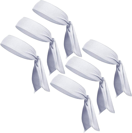 6 Pack Head Tie Headbands for Men, Tennis Karate & Ninja Headbands, Athletic Sweatbands for Men Women Apparel & Accessories > Clothing Accessories > Bandanas & Headties Chalier white (6 pack)  