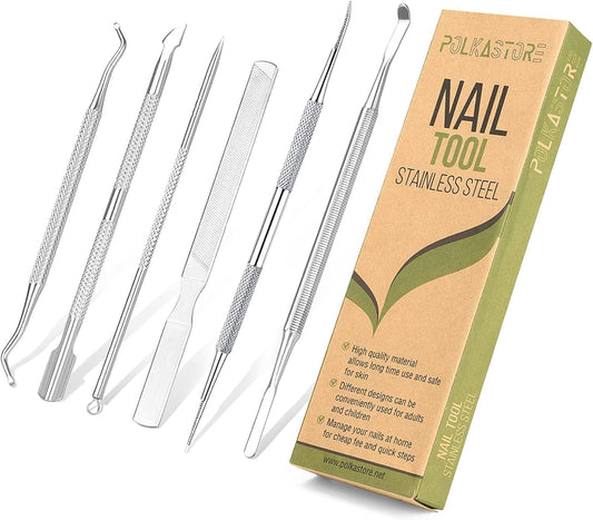6-Pack Ingrown Toenail File and Lifters, Professional Surgical Stainless Steel Ingrown Toenail Removal Tool Kit, Manicure Treatment Pedicure Nail Correction Polish Pain under Sidewall Cleaner Relief Health & Beauty > Personal Care > Cosmetics > Cosmetic Tools > Nail Tools KuanStore   