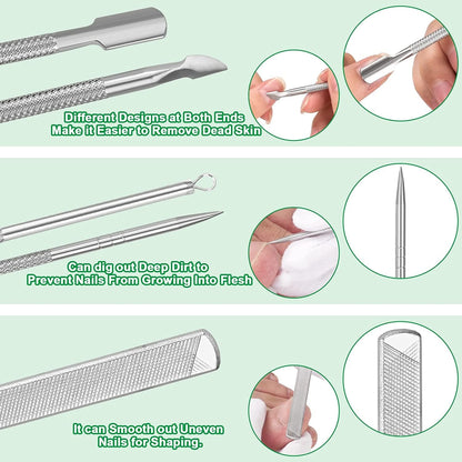 6-Pack Ingrown Toenail File and Lifters, Professional Surgical Stainless Steel Ingrown Toenail Removal Tool Kit, Manicure Treatment Pedicure Nail Correction Polish Pain under Sidewall Cleaner Relief Health & Beauty > Personal Care > Cosmetics > Cosmetic Tools > Nail Tools KuanStore   