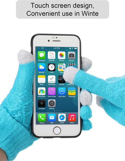 6 Pairs Women'S Winter Touchscreen Gloves Warm Fleece Lined Knit Gloves Elastic Cuff Winter Texting Gloves Apparel & Accessories > Clothing Accessories > Gloves & Mittens SATINIOR   