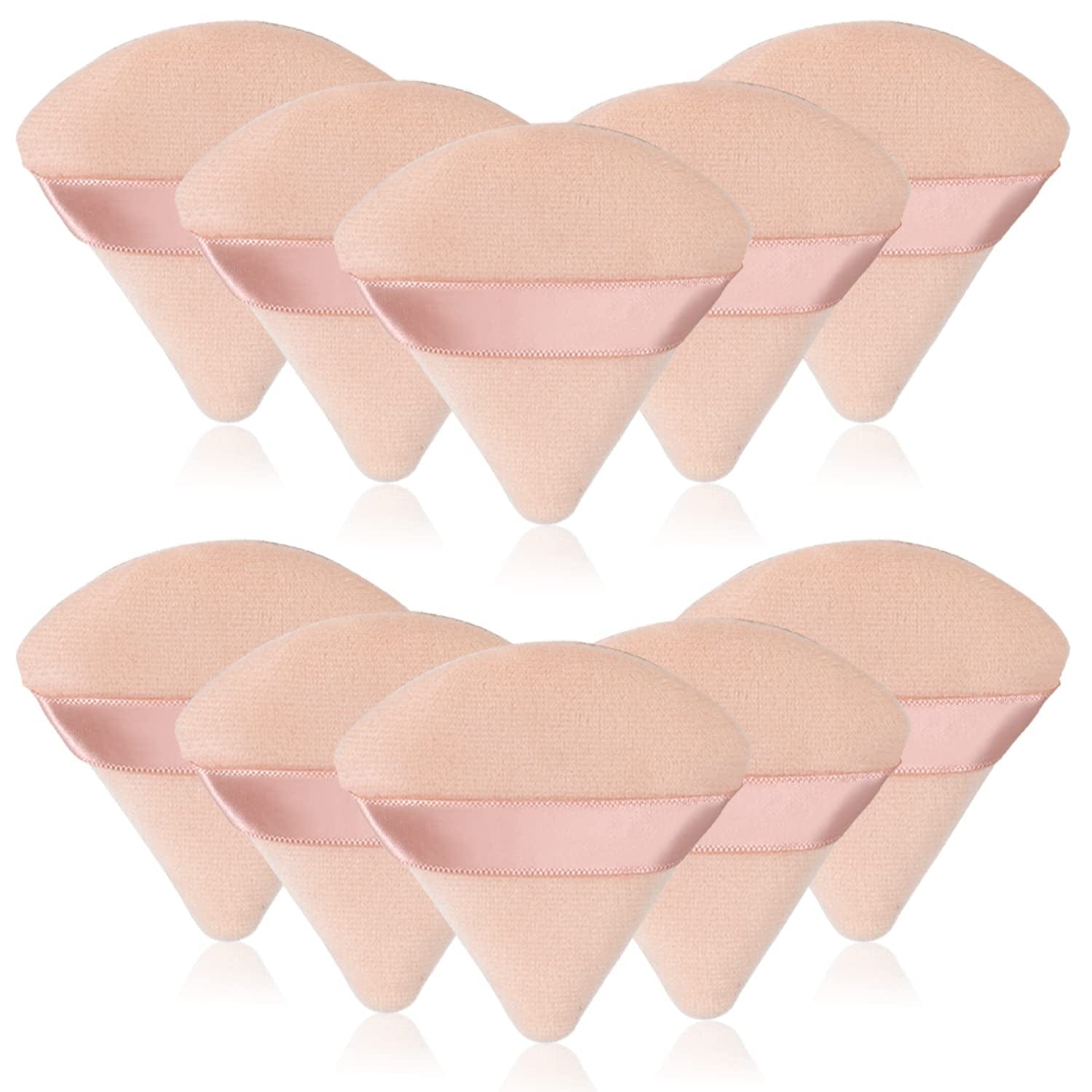 6 Pcs Soft Face Makeup Triangle Powder Puff,Beauty Loose Velour Puff with Strap,Under Eye Contouring Body Cosmetic Foundation Sponge Mineral Wet Dry Powder Puffs for Face Powder Tool (Rose Red) Health & Beauty > Personal Care > Cosmetics > Cosmetic Tools > Makeup Tools BrainKer B# 10 Pcs Flesh  