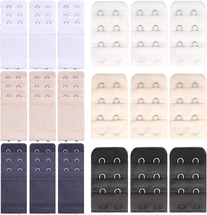 6 Pcs Women'S Bra Extender 2 Hooks/ 3 Hooks/ 4 Hooks Elastic Bra Extension Strap, Bra Lingerie Extenders, White/Black/Beige 2hooks-0018
