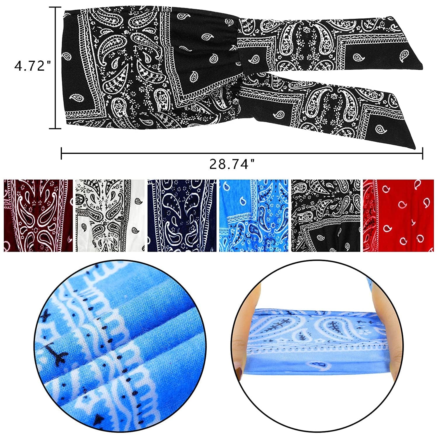 6 Pieces Adjustable Headbands for Women Knotted Headbands African Headband Yoga Elastic Non-Slip Floral Hair Bands for Running Hiking Cycling Workout (Elegant Patterns) Apparel & Accessories > Clothing Accessories > Bandanas & Headties WILLBOND   