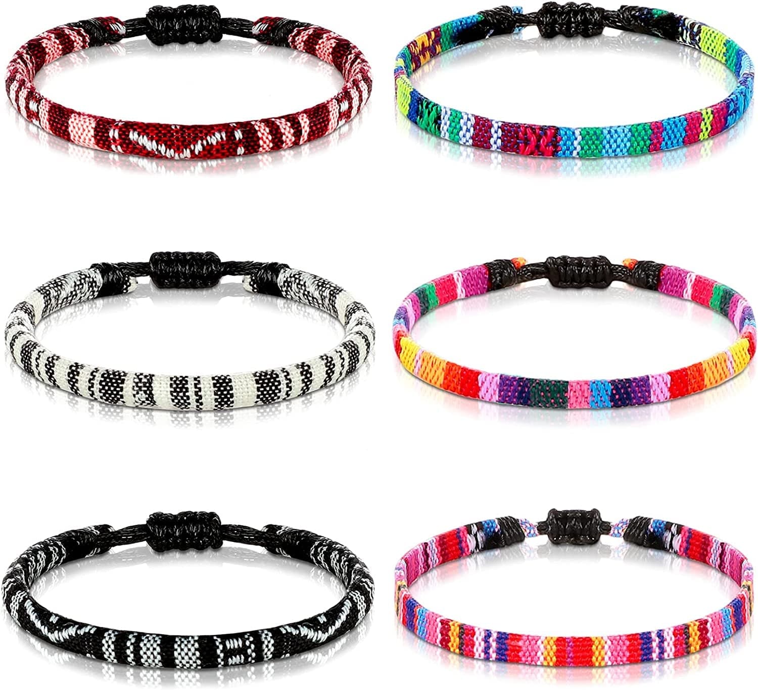 6 Pieces Ankle Bracelet Adjustable Boho Surfer Anklet Bracelet Thin Rope Unisex Handmade Beach Anklet Boho Colorful Ankle Bracelet Bohemia Anklet Chain Jewelry Festival Accessories Apparel & Accessories > Jewelry > Anklets Jadive Delicate Style  