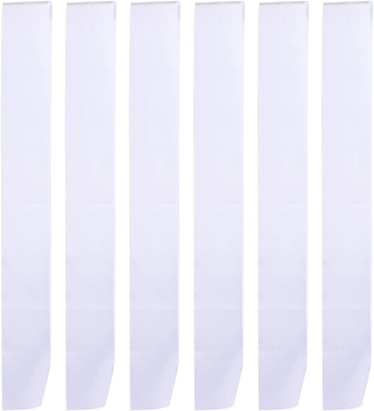 6 Pieces Blank Satin Sash White Pageants Sash Blank Satin Sash Plain Sashes for DIY, Wedding, Hen Party, Beauty Pageant Graduation Party Decorations Apparel & Accessories > Clothing Accessories > Sashes BBTO   