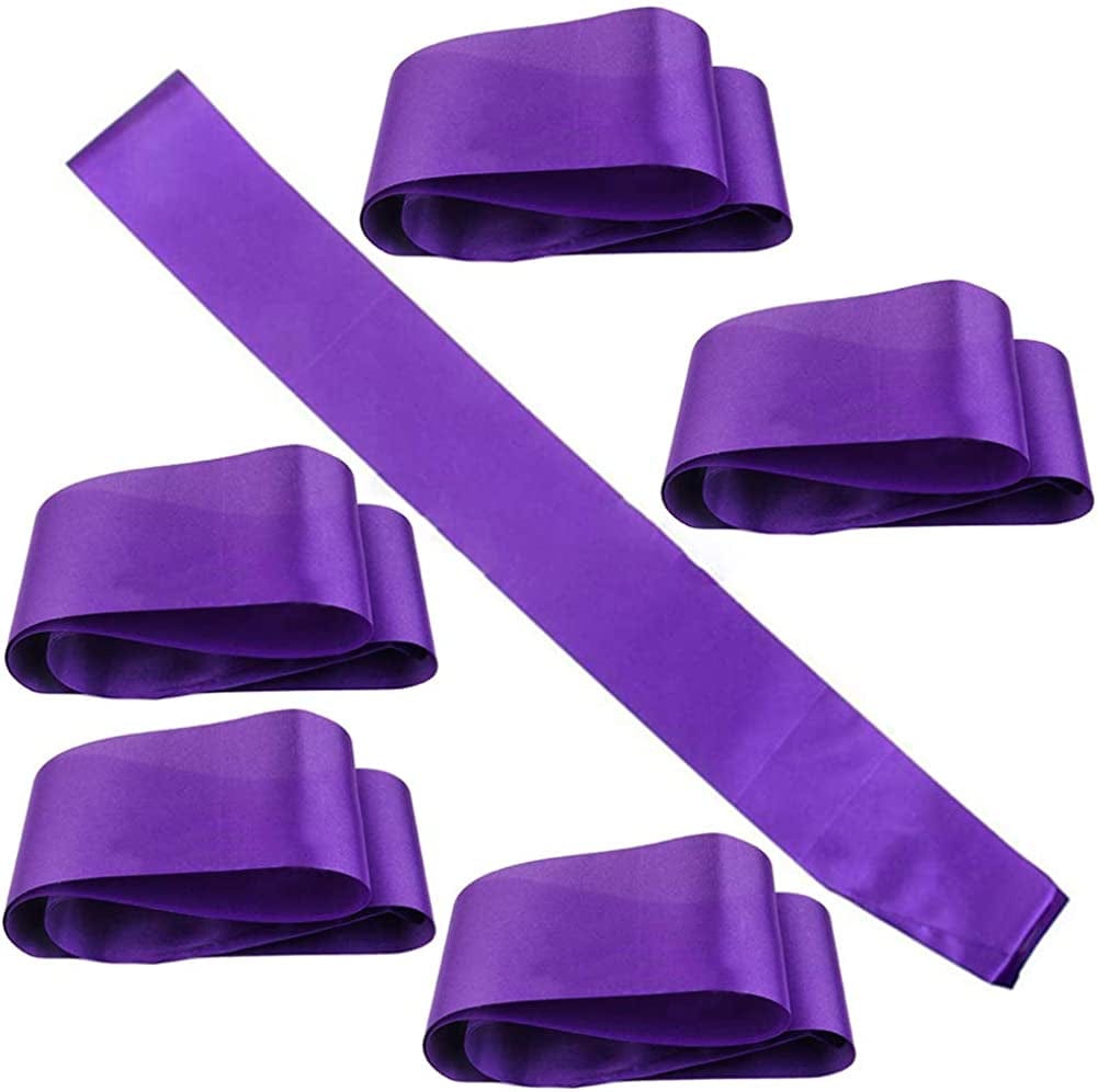 6 Pieces Blank Satin Sashes Wedding Sash Plain Sashes Bridal Belts Party Decorations Sash Classic Ribbon Sash for DIY Wedding Hen Party, Purple Apparel & Accessories > Clothing Accessories > Sashes lasenersm   
