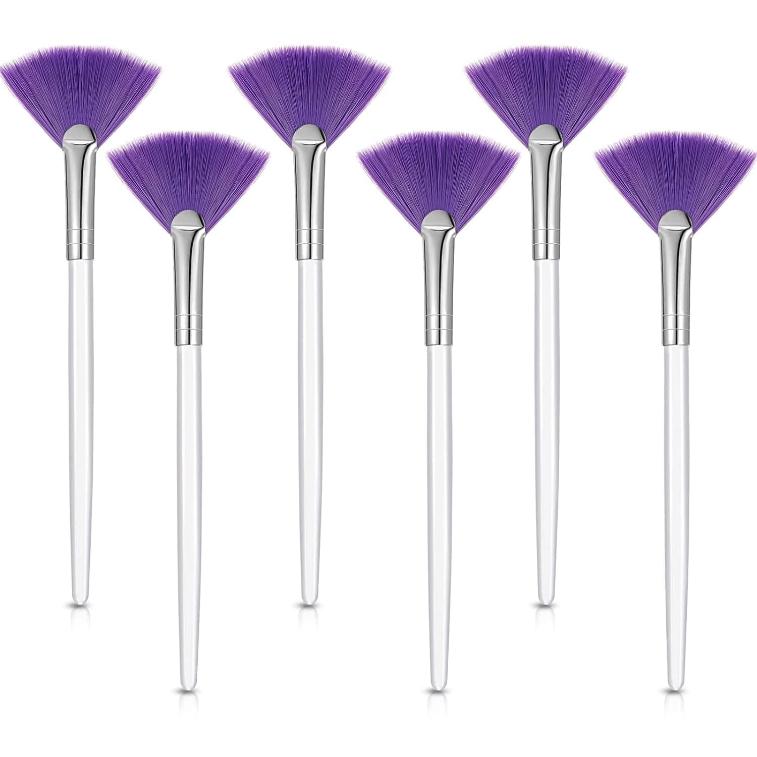 6 Pieces Fan Mask Brushes Soft Fan Facial Mask Applicator Tools Brush Makeup Brushes Cosmetic Tools with Handle for Peel Mask Makeup Women Girls (Purple Hair) Health & Beauty > Personal Care > Cosmetics > Cosmetic Tools > Makeup Tools Maitys Purple Hair  
