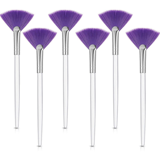 6 Pieces Fan Mask Brushes Soft Fan Facial Mask Applicator Tools Brush Makeup Brushes Cosmetic Tools with Handle for Peel Mask Makeup Women Girls (Purple Hair) Health & Beauty > Personal Care > Cosmetics > Cosmetic Tools > Makeup Tools Maitys Purple Hair  