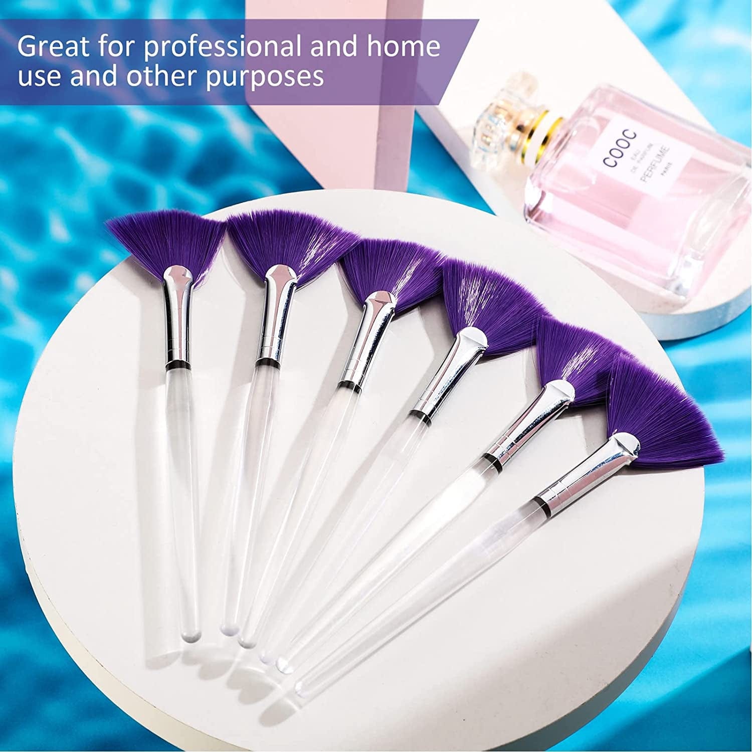 6 Pieces Fan Mask Brushes Soft Fan Facial Mask Applicator Tools Brush Makeup Brushes Cosmetic Tools with Handle for Peel Mask Makeup Women Girls (Purple Hair) Health & Beauty > Personal Care > Cosmetics > Cosmetic Tools > Makeup Tools Maitys   